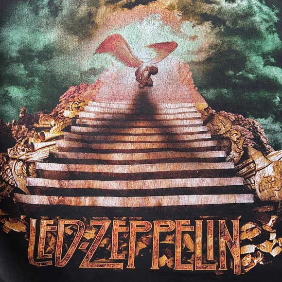 Led Zeppelin Stairway To Heaven Band Tee Graphic T-Shirt Oversized Retro Vintage - Picture 8 of 8